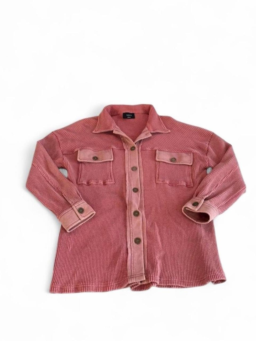 VICI Pink Waffle Knit Shacket